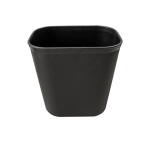 12 Litre Rectangular Plastic Waste Bin - Black