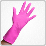 Rubber Gloves Medium Pink (1x12)