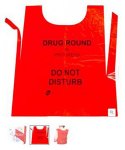 Red Polythene Drug Round Apron Tabard 2x125