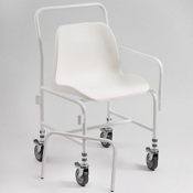 Mobile Shower Chair Height Adj with Det Arms Mobile Shower Chair Height Adj with Det Arms