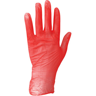 Vinyl Powder Free Gloves - Red