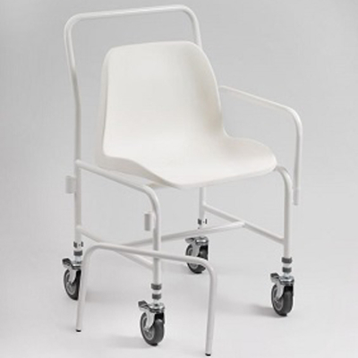 Mobile Shower Chair Height Adj with Det Arms Mobile Shower Chair Height Adj with Det Arms