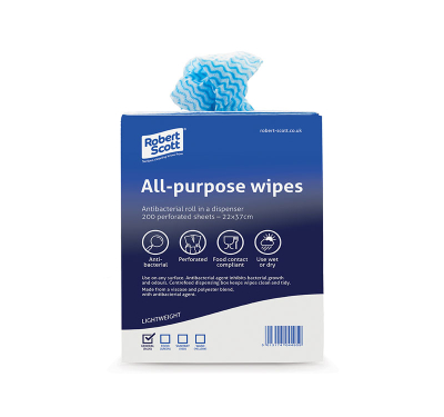 Anti-Bac Wipes Roll 1x200 - Blue Anti-Bac Wipes Roll 1x200 - Blue
