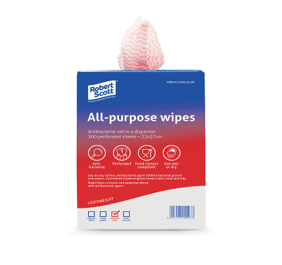 Anti-Bac Wipes Roll 1x200 - Red Anti-Bac Wipes Roll 1x200 - Red